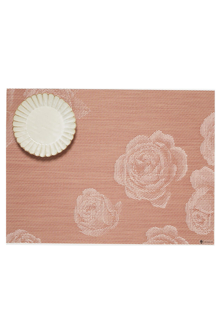 Chilewich Rosette Placemat Rectangle 14"x19" Burnt Coral