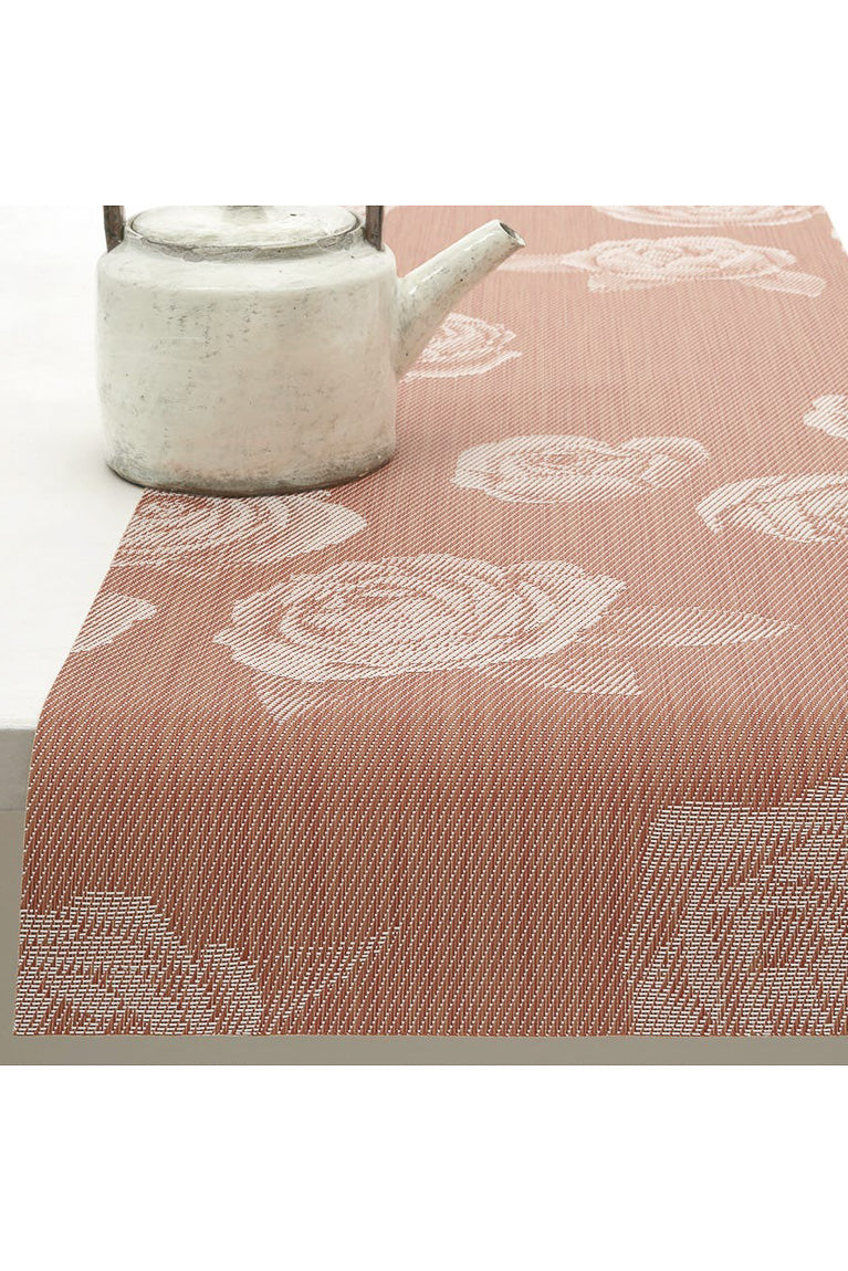 Chilewich Rosette Table Runner 14"x72" Burnt Coral