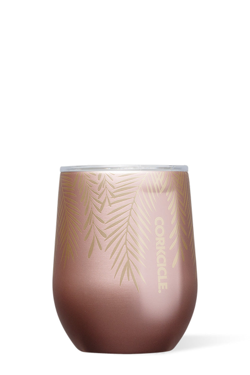 Corkcicle Stemless 12oz Frost/Pine Rose/Gold