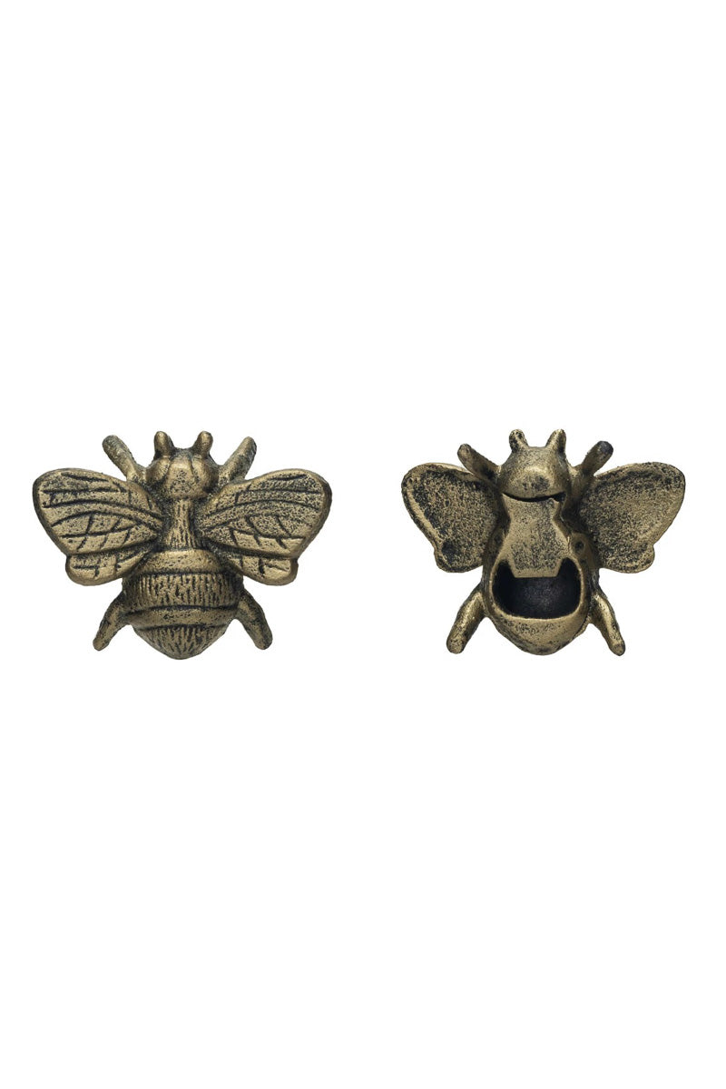 Creative Co-Op Metal Bee Bottle Opener 4" Gold