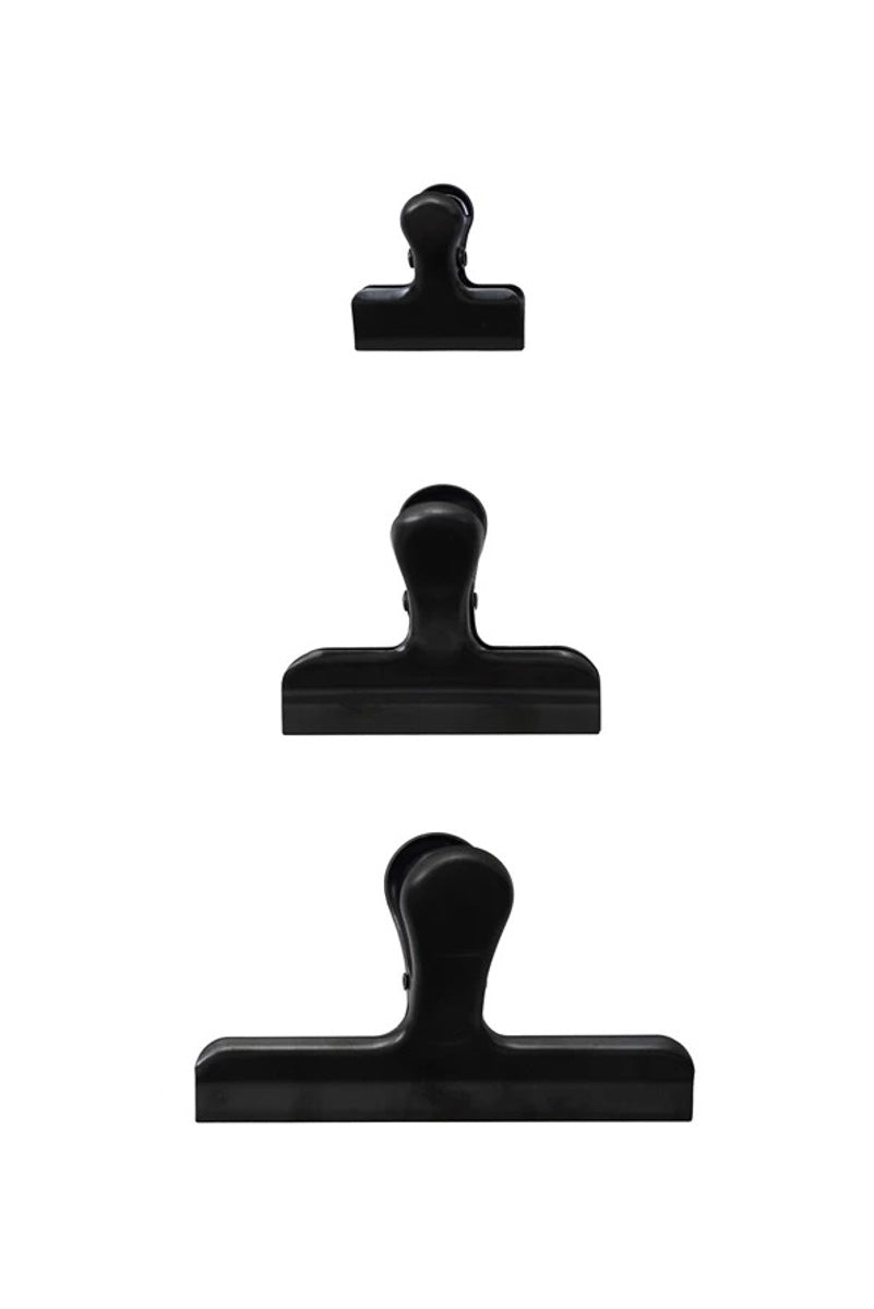 Stainless Steel Clips Set of 3 Black