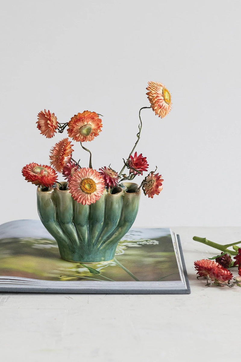 Creative Co-Op Stoneware Sculptural Vase