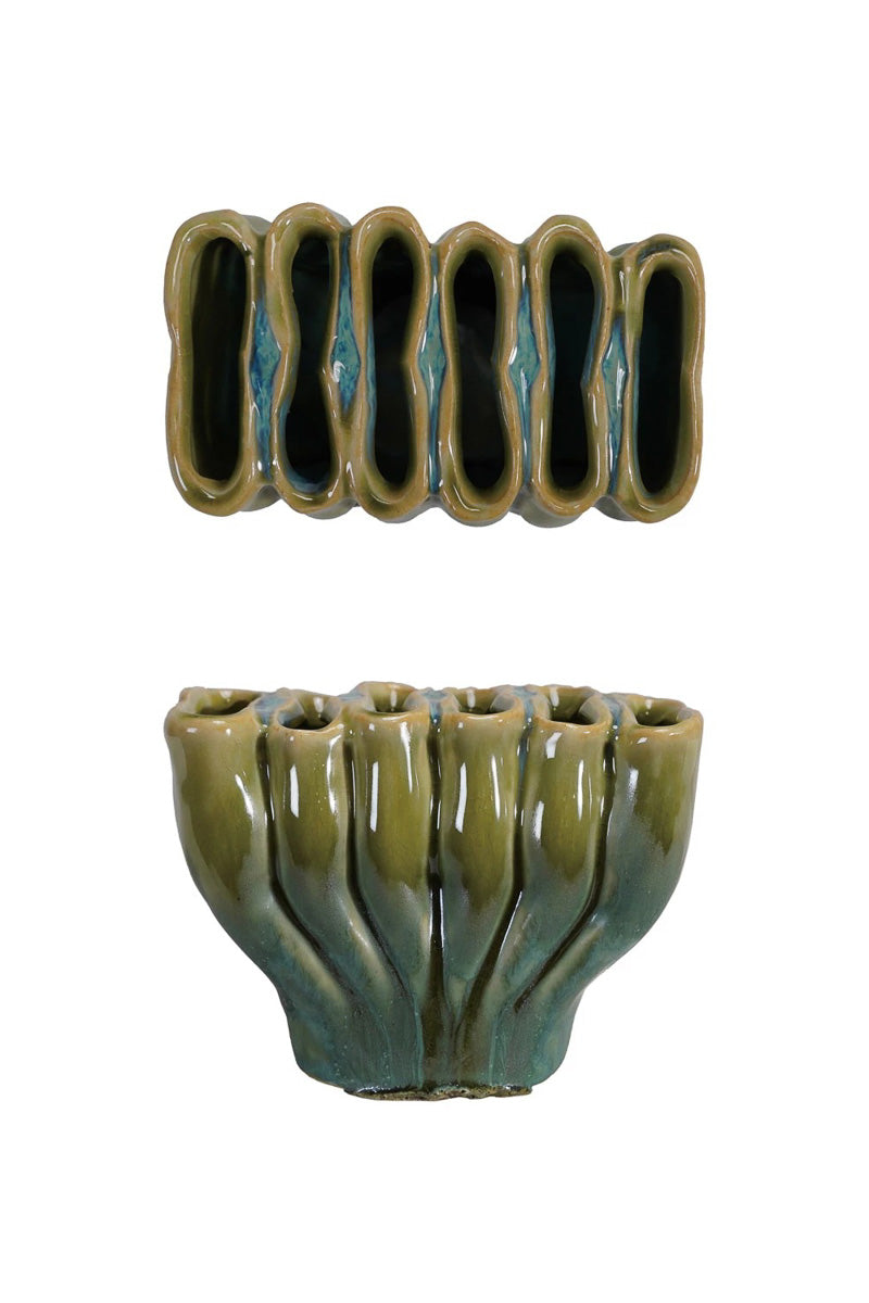 Creative Co-Op Stoneware Sculptural Vase