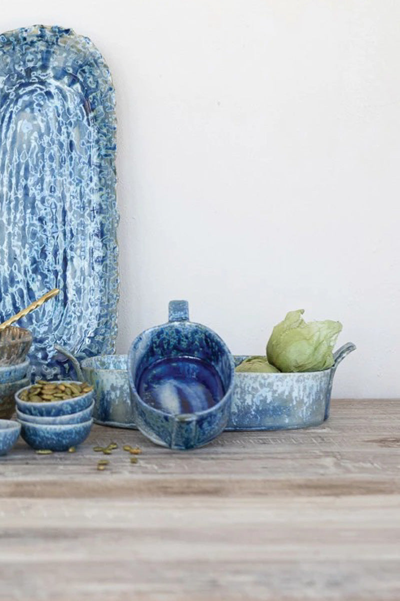 Creative Co-Op Stoneware Mini Baker with Handles