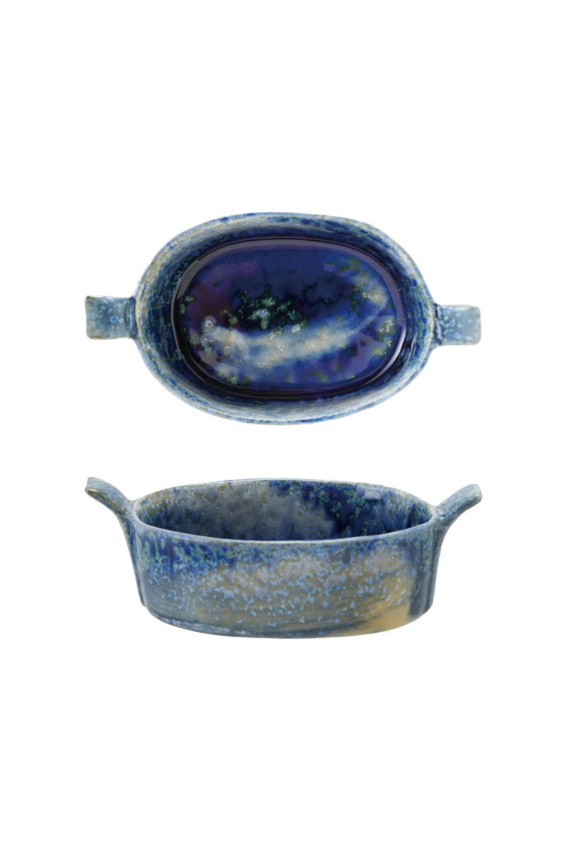 Creative Co-Op Stoneware Mini Baker with Handles