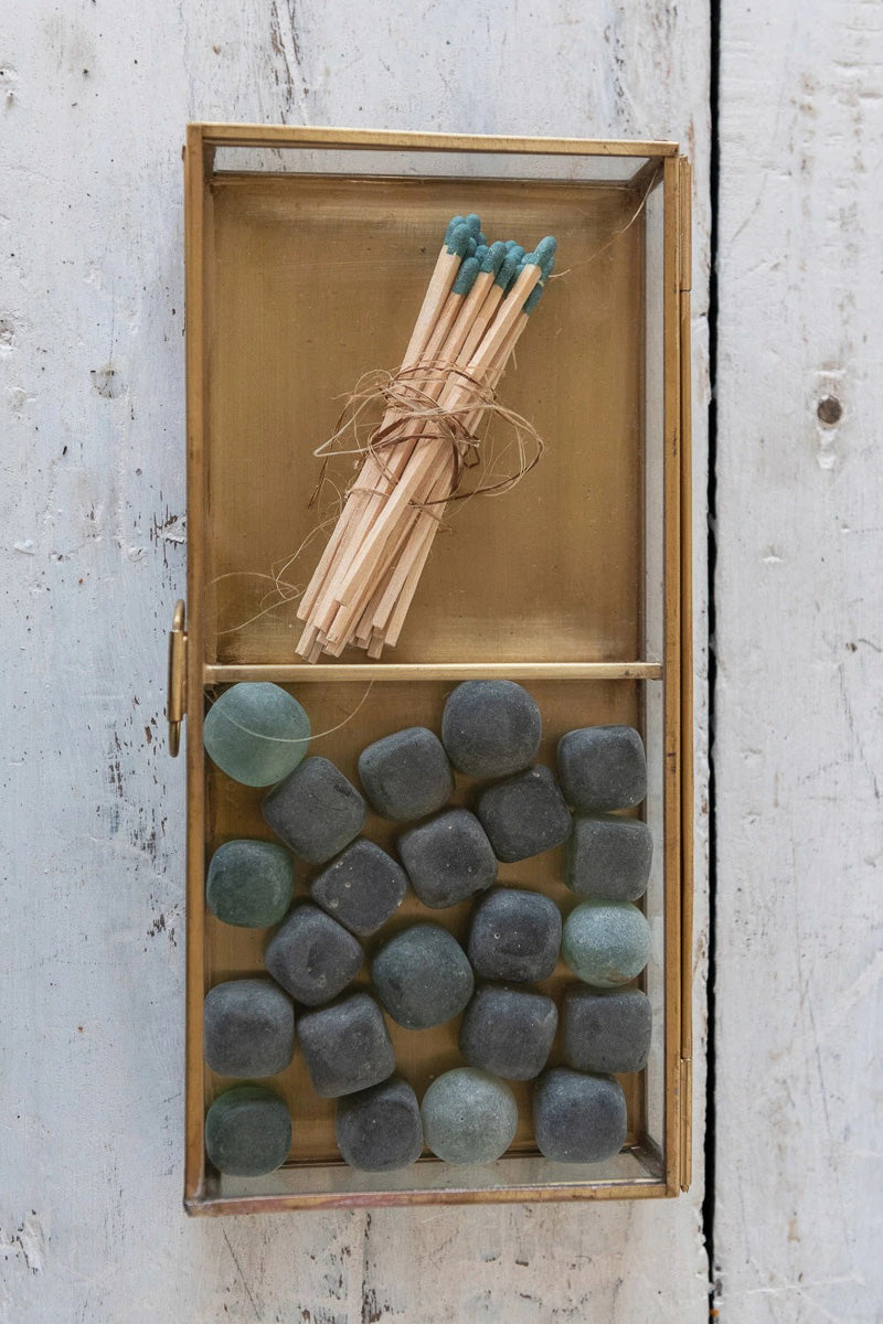 Creative Co-Op Brass and Glass Display Box