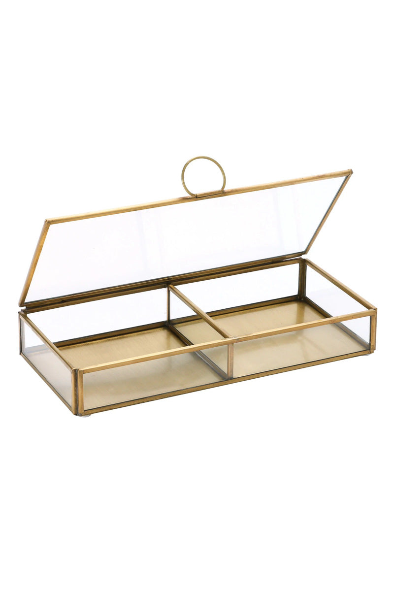 Creative Co-Op Brass and Glass Display Box