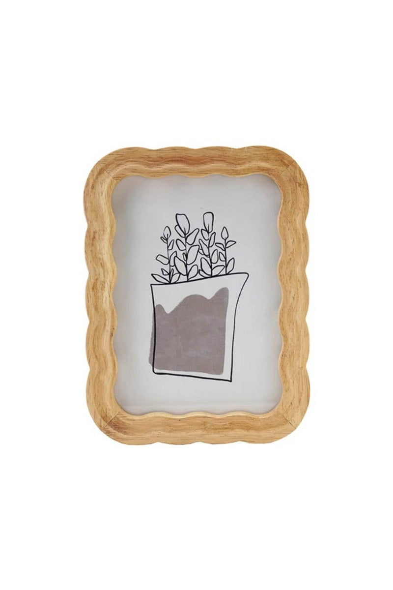 Rubberwood Scalloped Photo Frame 5" x 7" Natural