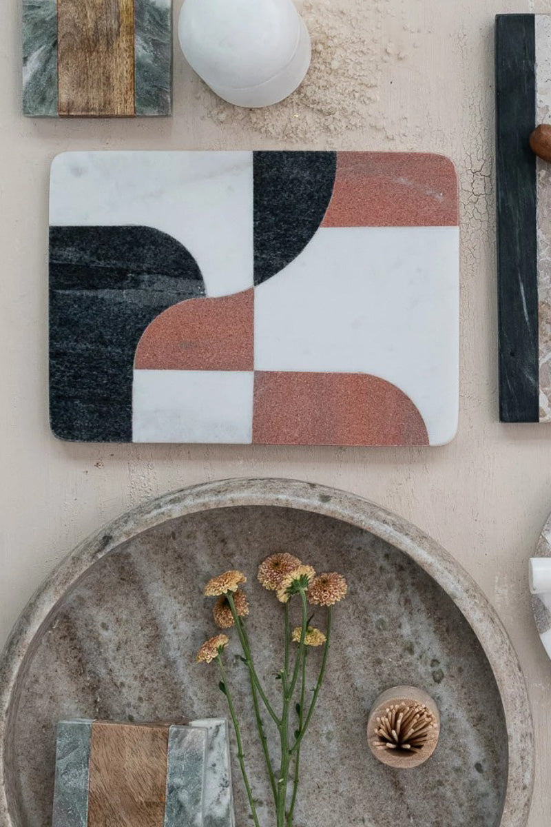 Marble Cutting Board with Abstract Design