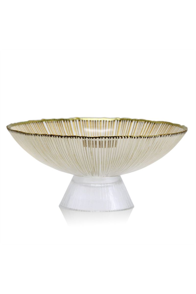 Glass Pedestal Bowl Gold 9.8"