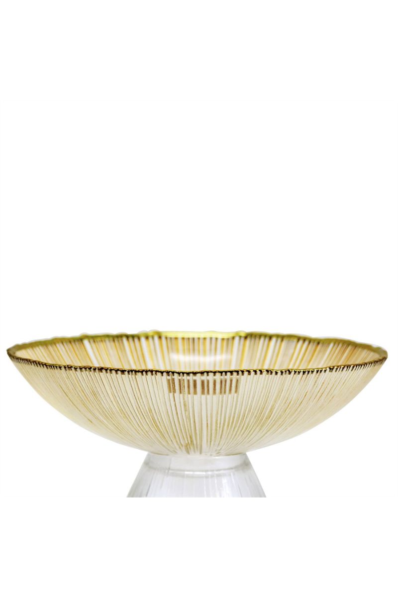Glass Pedestal Bowl Gold 9.8"