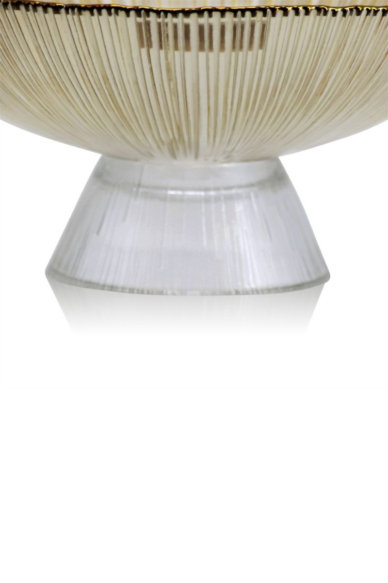 Glass Pedestal Bowl Gold 9.8"