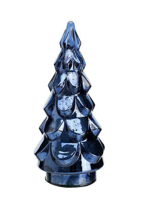 Glass Christmas Tree 6.7"x14" Blue