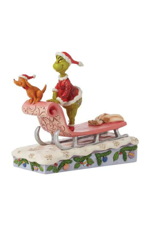 Jim Shore Grinch Figurine Grinch and Max on Sleigh