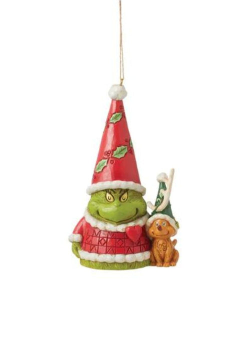 Jim Shore Santa Grinch Gnome with Reindeer Max Gnome Ornament