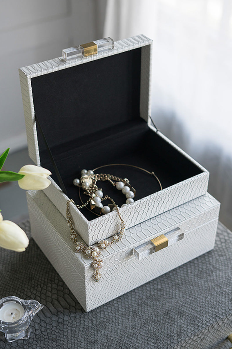 Snakeskin Box Small White