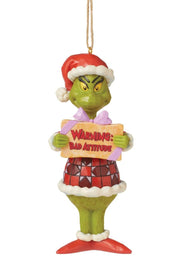 Jim Shore Grinch Message-Bad Attitude Grinch Ornament