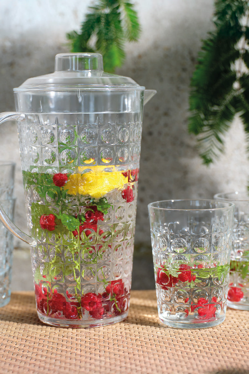 Pitcher with 4 Glasses Plastic Set of 5