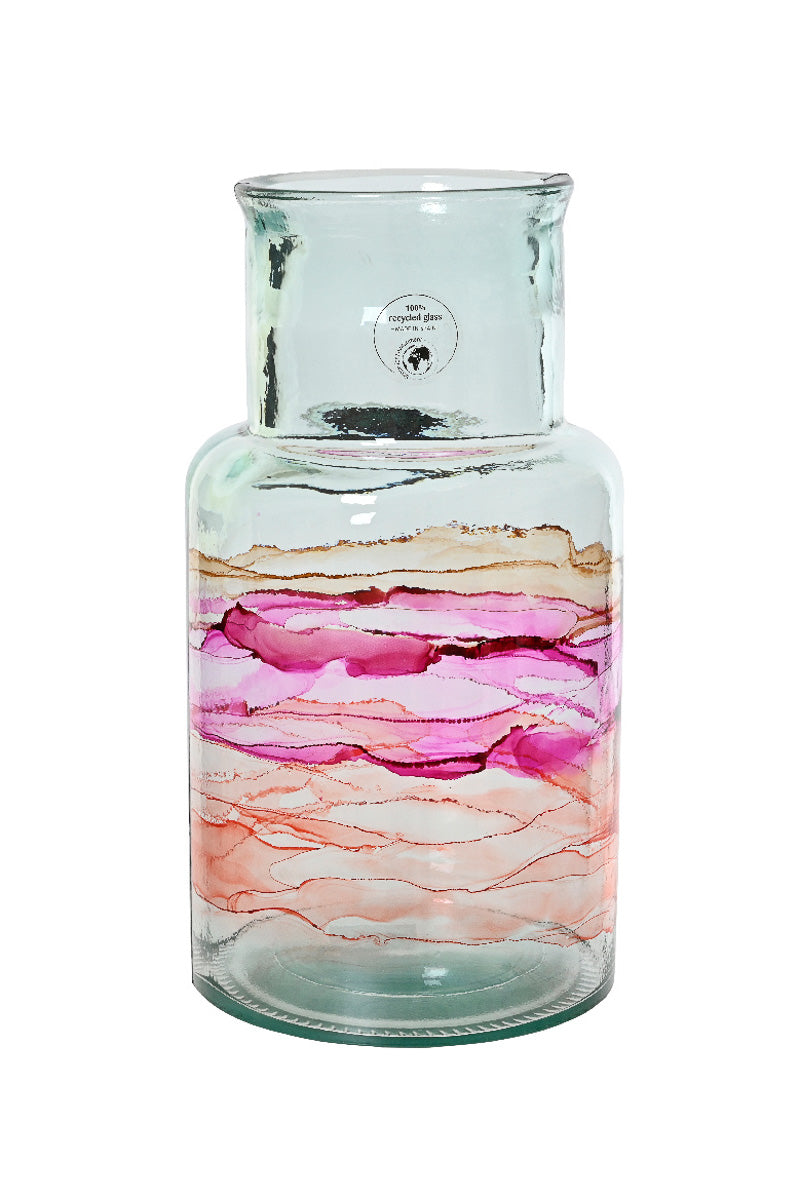 Glass Vase Recycled Terracotta