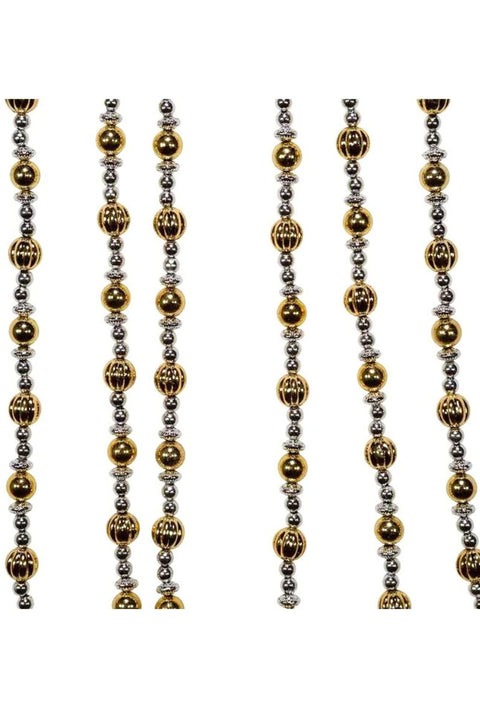 Shiny Silver Gold Bead Garland 9'