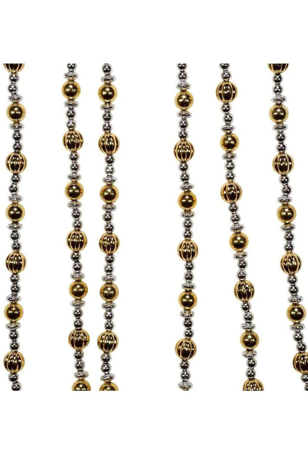 Shiny Silver Gold Bead Garland 9'