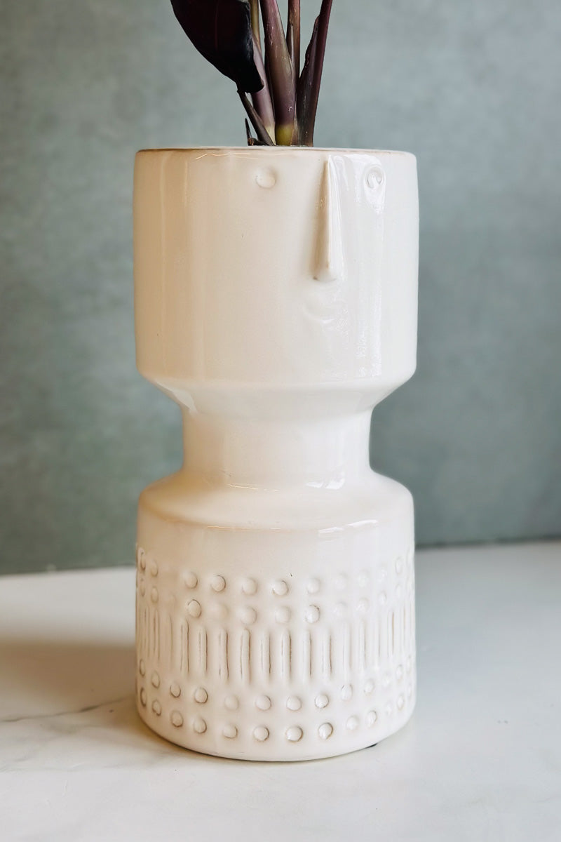 VASE CERAMIC FACE 10"