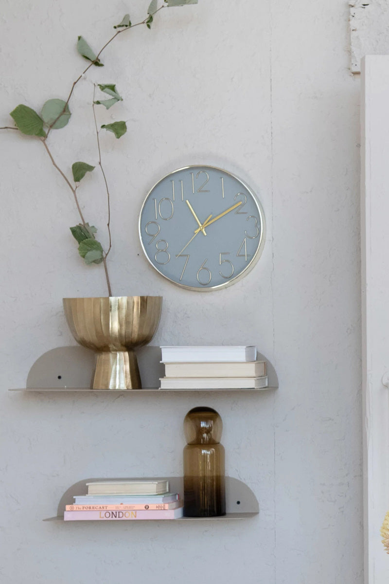 Cast Aluminum Creased Footed Planter 7" Gold Finish