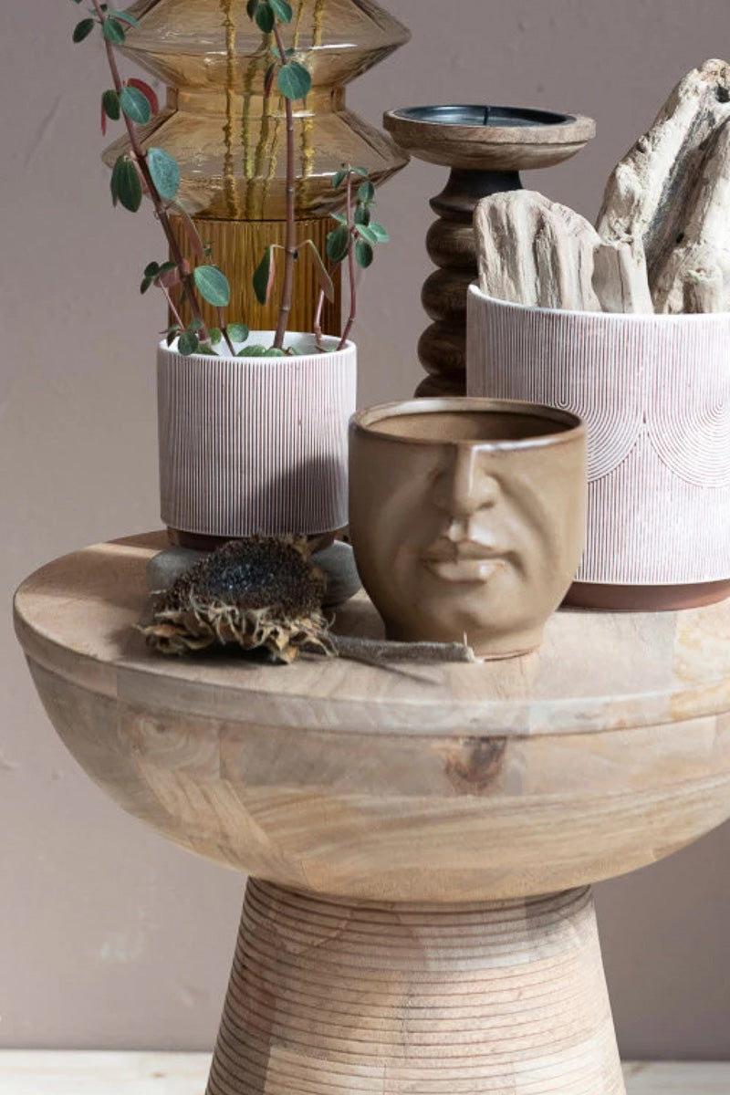 Planter Stoneware W/Face 4"