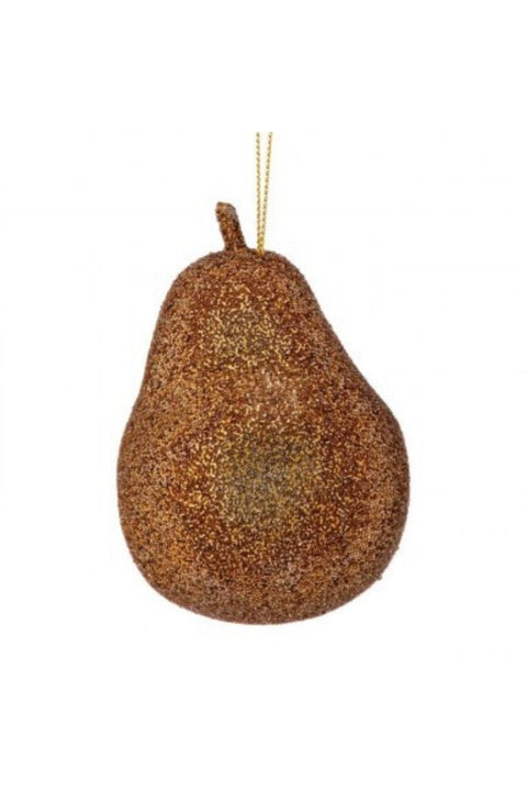 Glitter Beaded Pear 3"