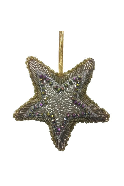 Beaded Star Ornament 6" Copper