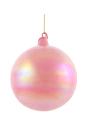 Pearl Glass Ball Ornament 4.75" Pink