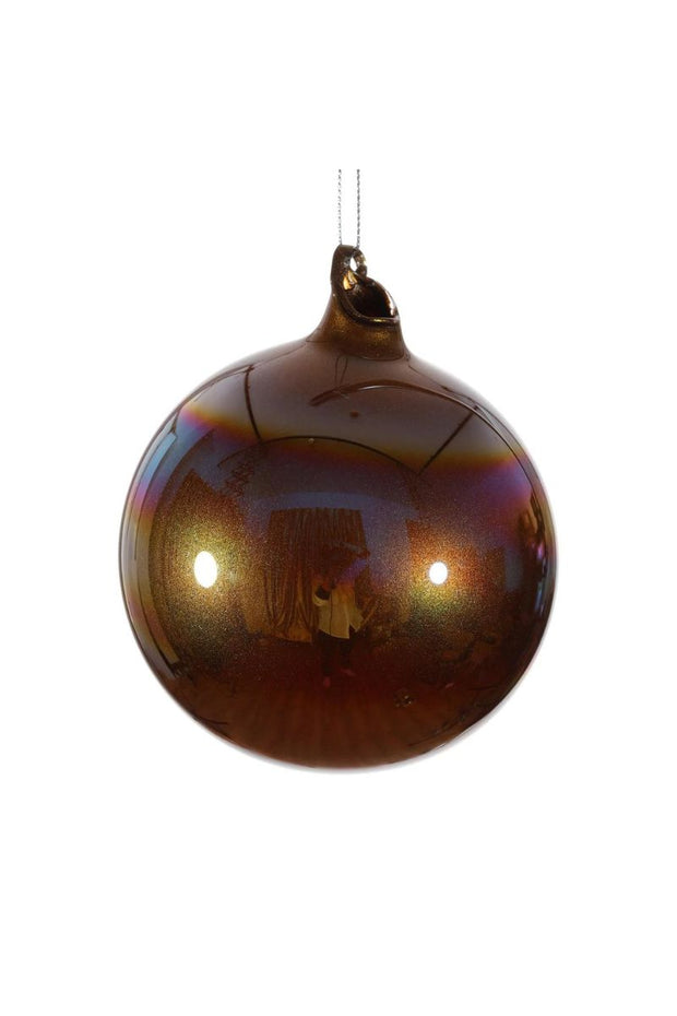 Pearl Glass Ball Ornament 4" Bronze