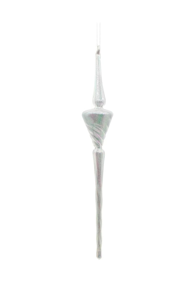 Triangle Icicle Ornament 13.5" Silver