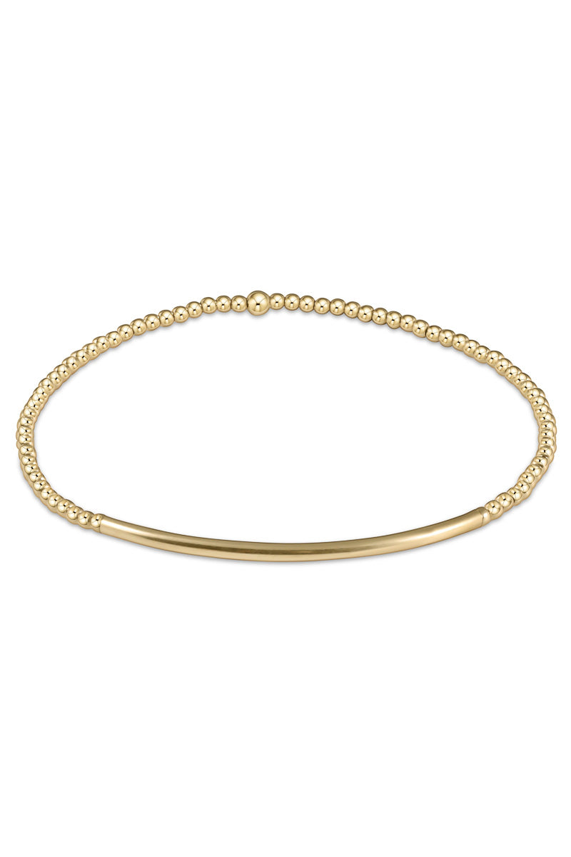 eNewton Classic Gold 2mm Bead Bracelet Bliss Bar Gold