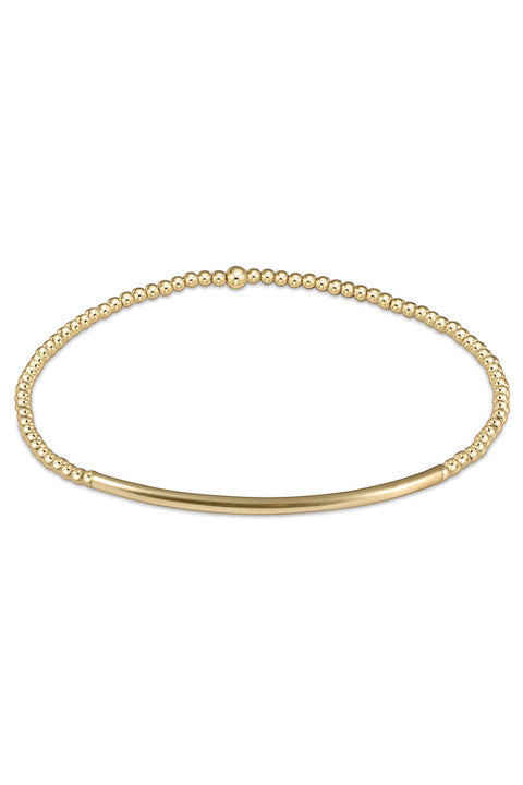 eNewton Classic Gold 2mm Bead Bracelet Bliss Bar Gold