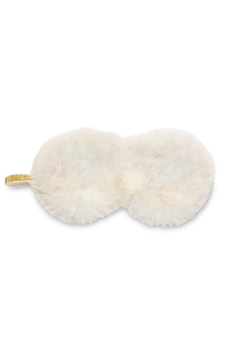 Fabulous Furs Mink Faux Fur Sparkle Eyemask Pearl