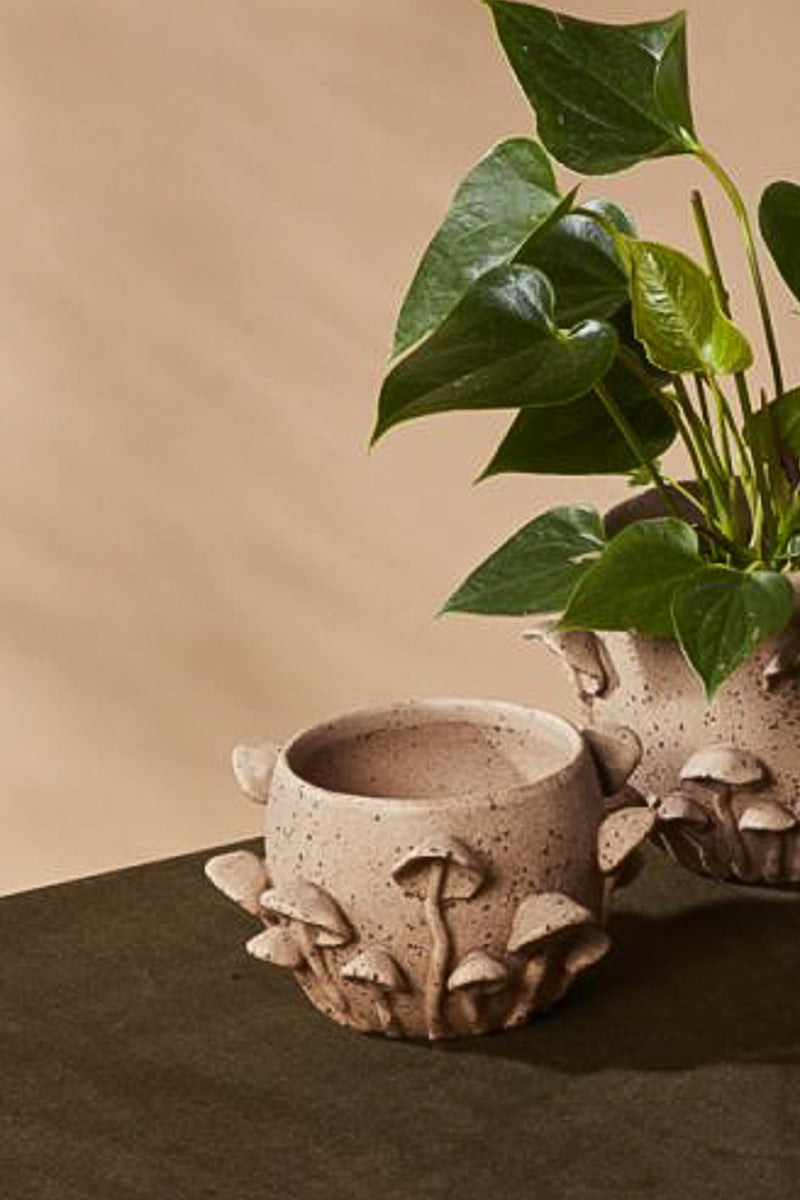 Mushroom Forest Pot 5.75"x 3.5" Tan