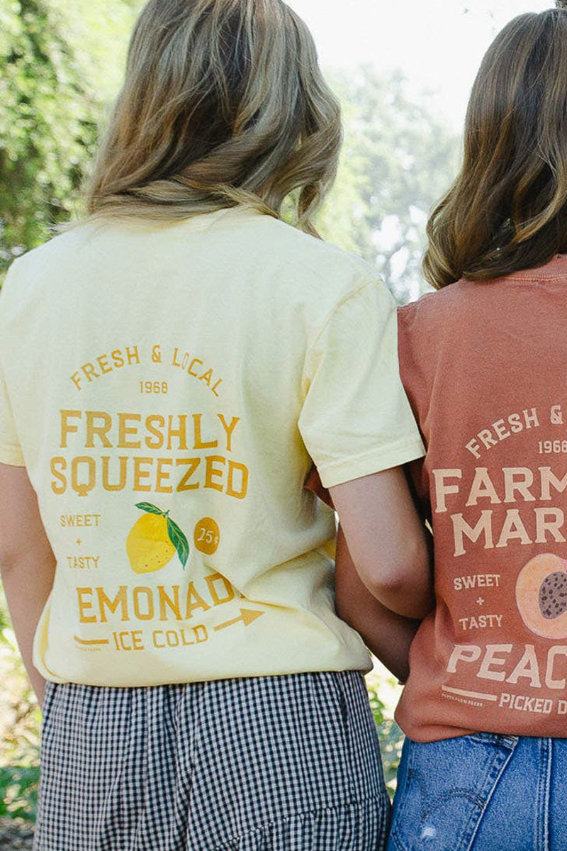 Lemon Farmers Market Tee Large Butter