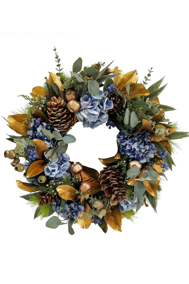 Holiday Hydrangea Wreath 25"