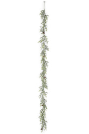 Snowy Juniper Garland with Mini Pinecones 72"