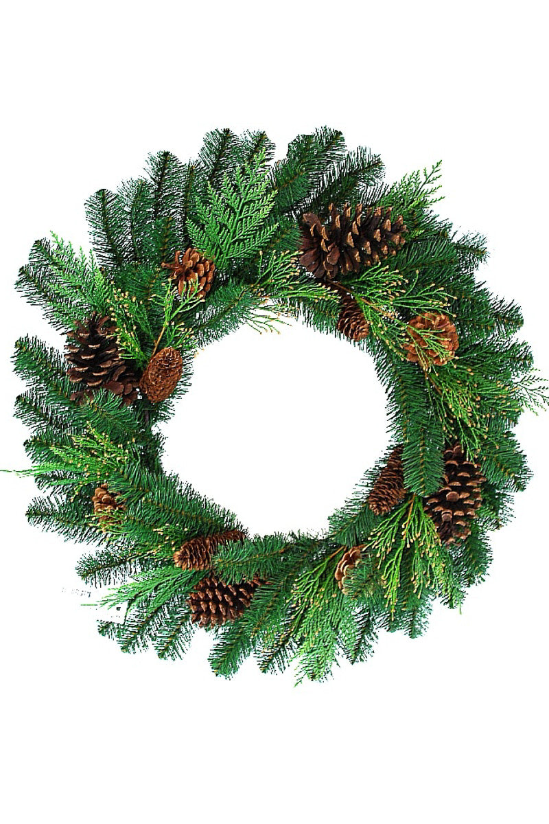 Douglas Fir Incense Cedar with Cones Wreath 30"