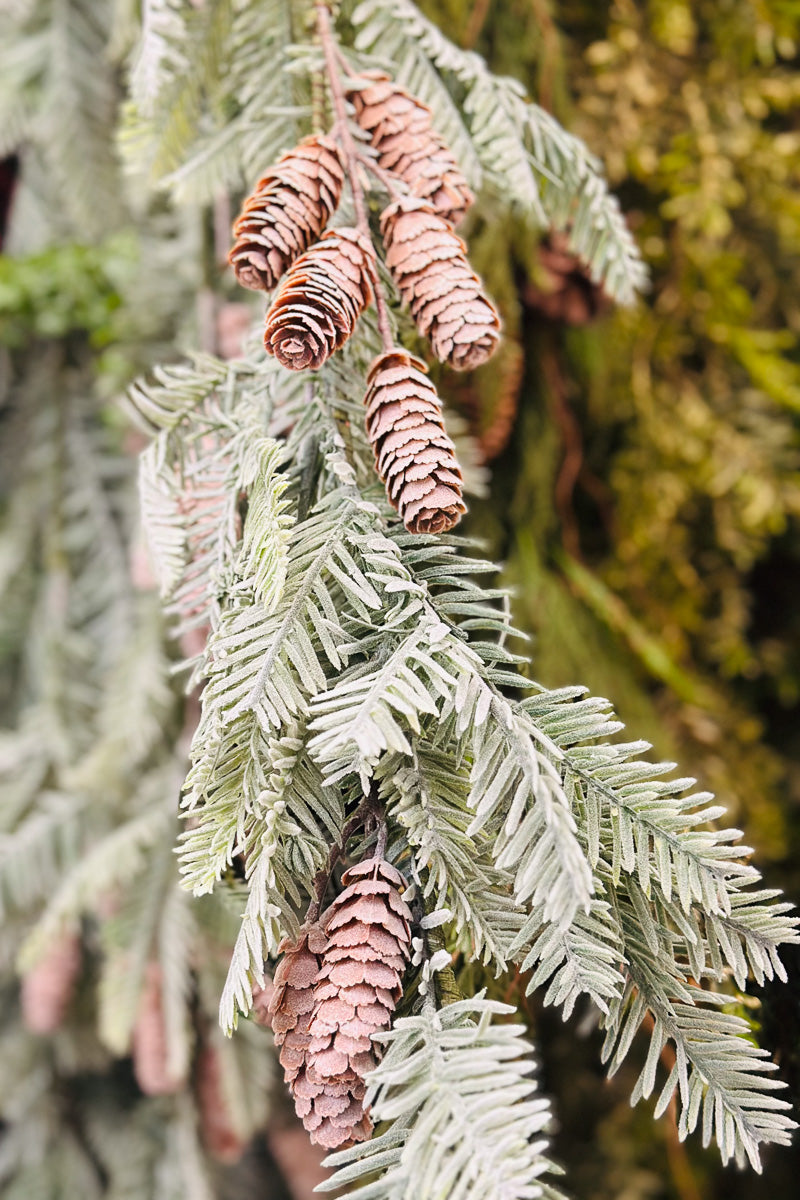 Faux Greenery Garland with Pinecones and Berries 72"