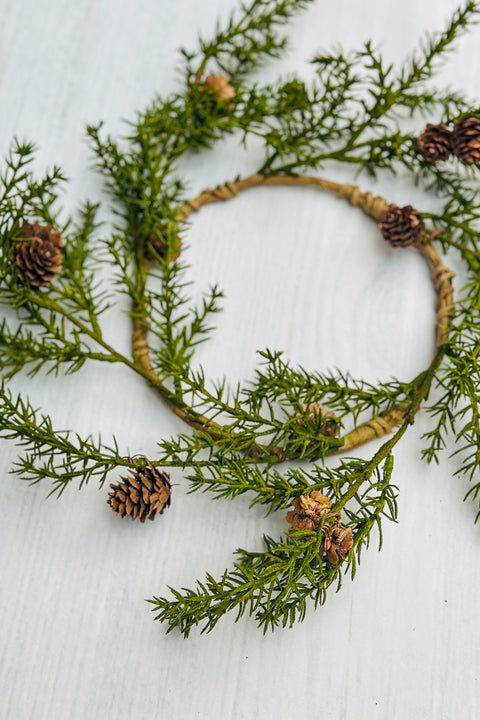 WREATH, MINI PINE 14" NAT/GRN