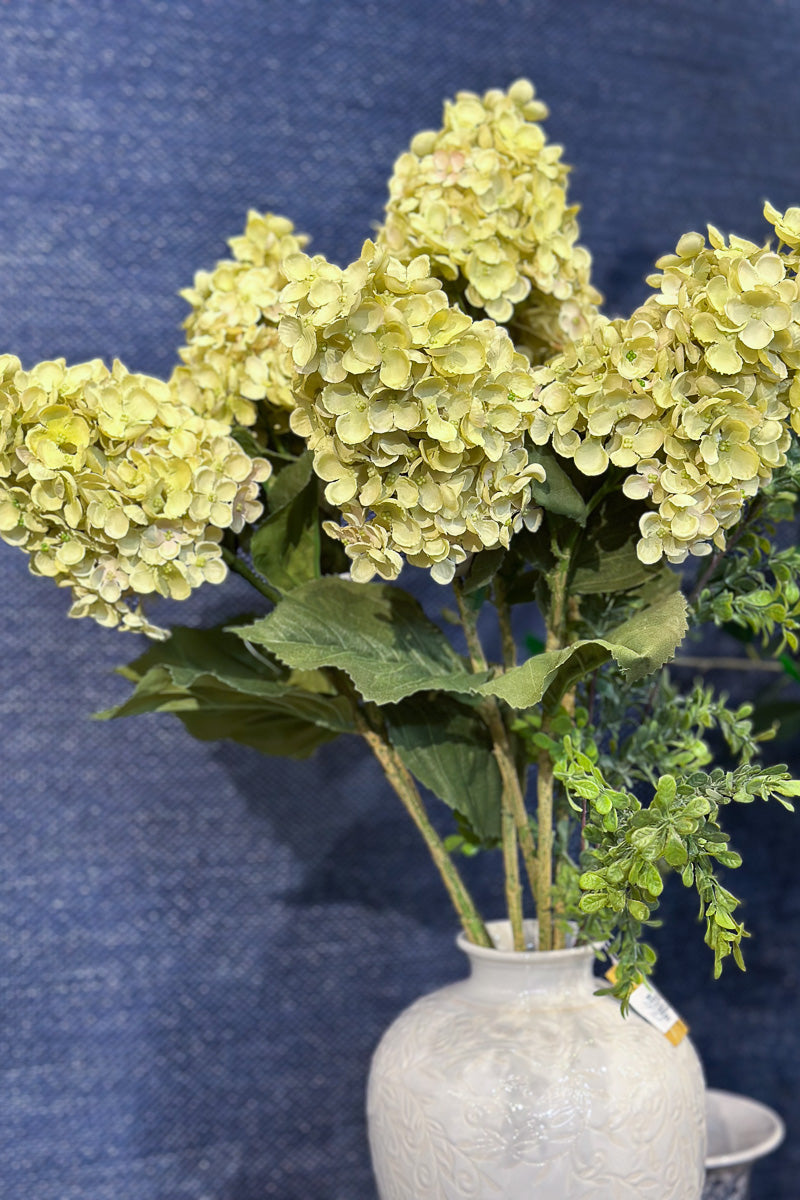 Faux Cone Hydrangea Spray 28" Lime