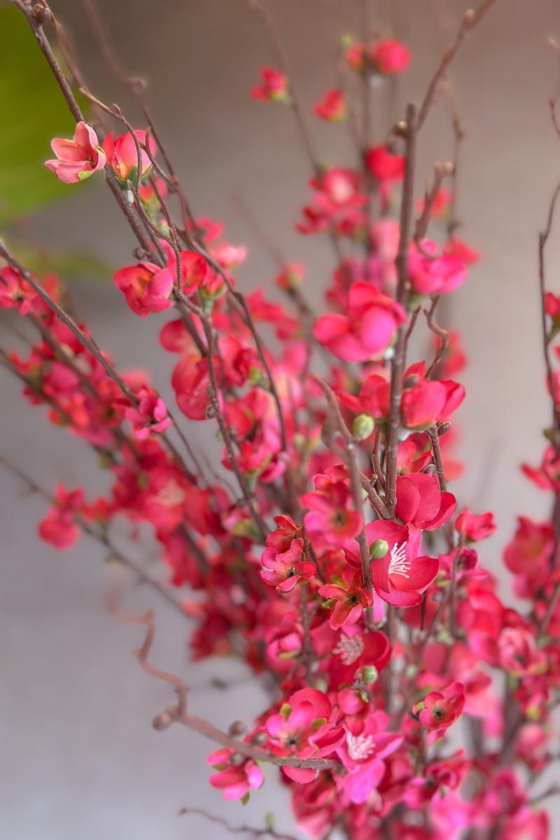 Faux Peach Blossom Branch 46" Red