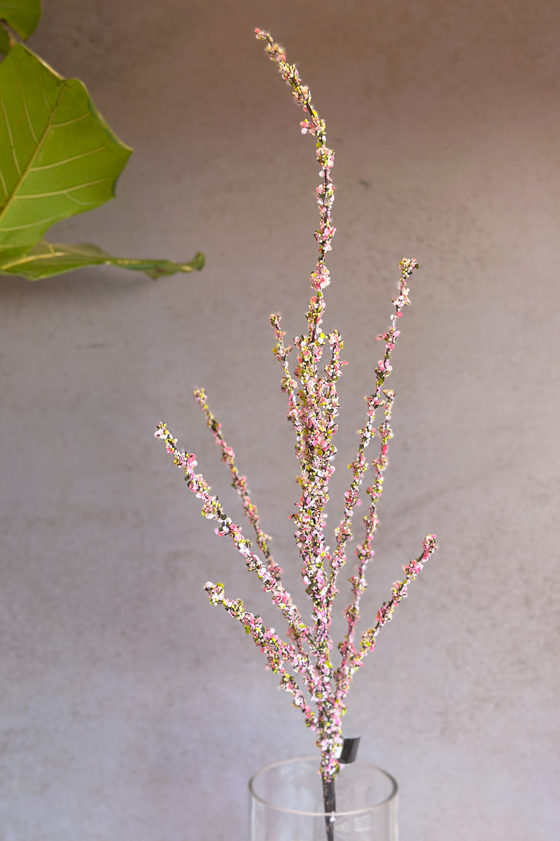 Faux Mini Berry Branch Stem 56" Pink