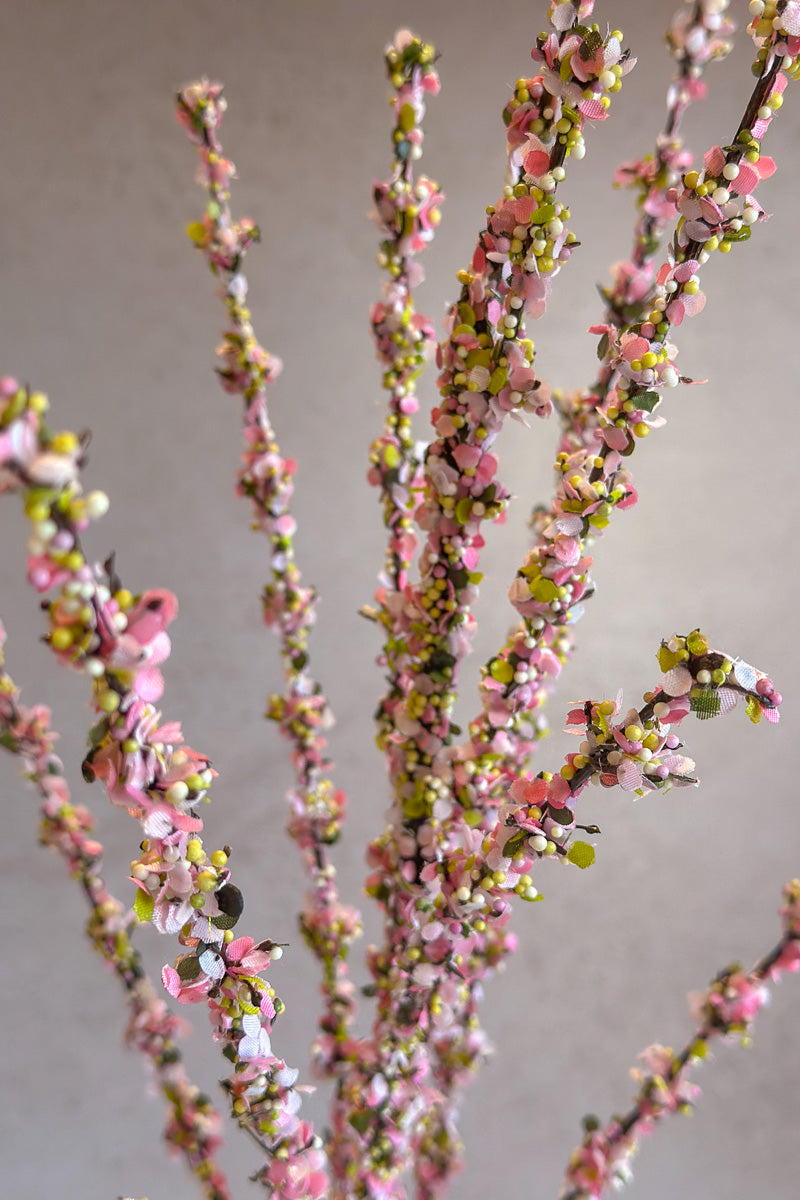 Faux Mini Berry Branch Stem 56" Pink