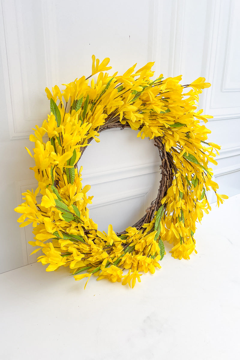 SILK, WREATH FORSYTHIA 24"