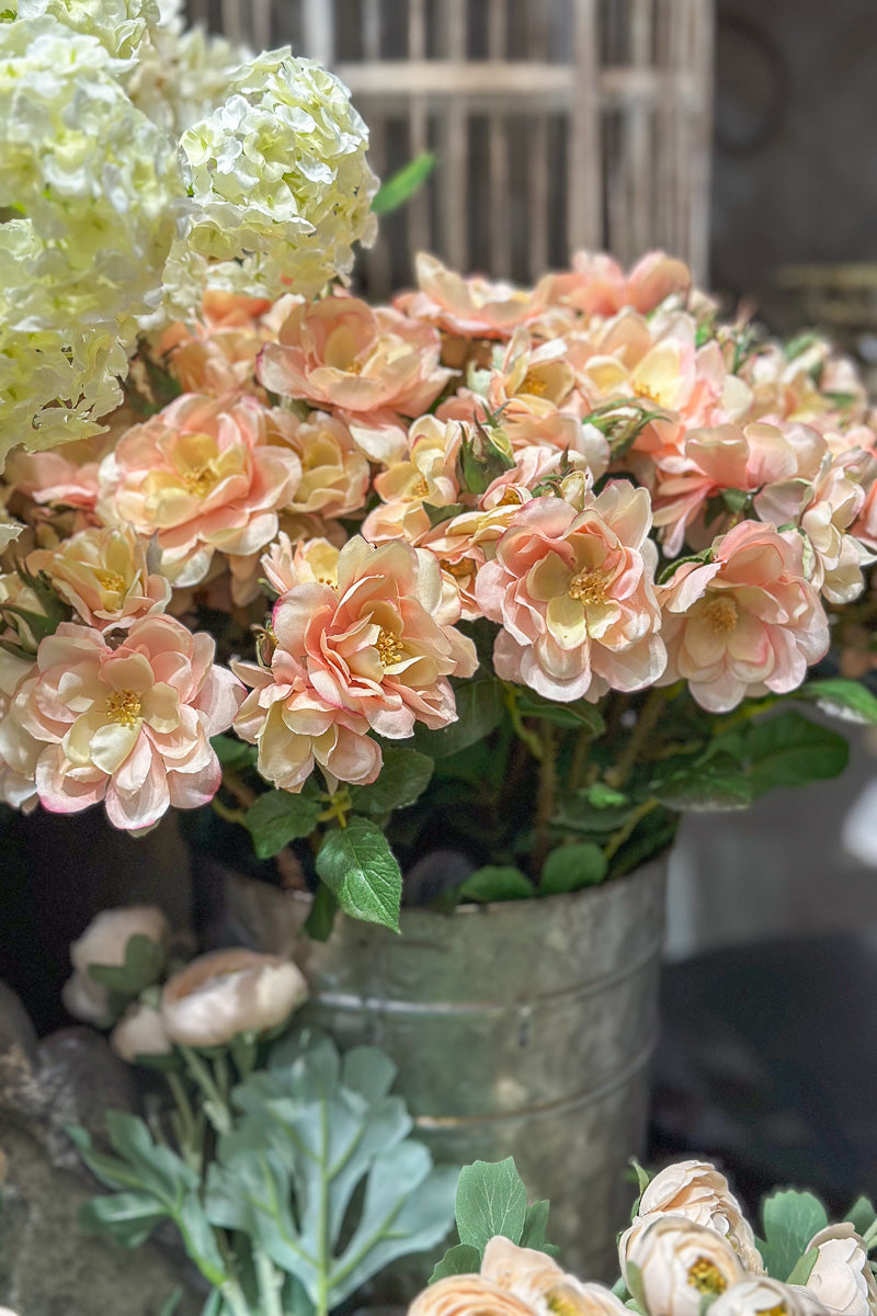 Faux Trailing Rose Spray 23" Peach