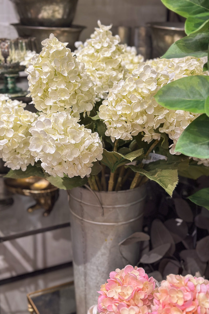 Faux Cone Hydrangea Spray 28" Ivory